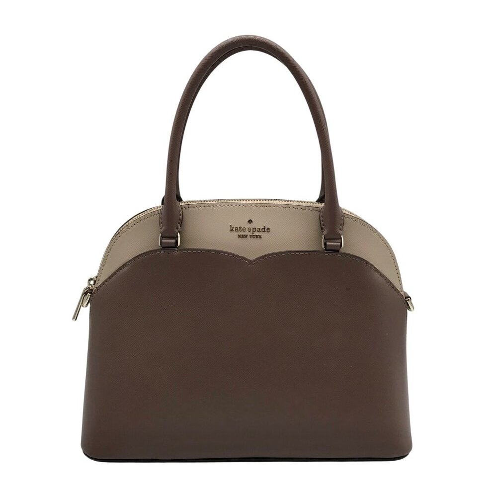 Kate Spade Beige Saffiano Leather Payton Dome Convertible Satchel